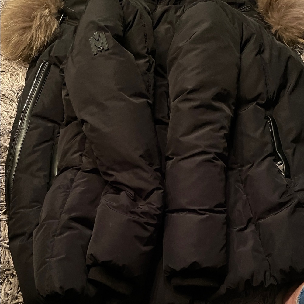 Mackage Black Puffer Jacket with Fur Trim - Picture 5 of 5